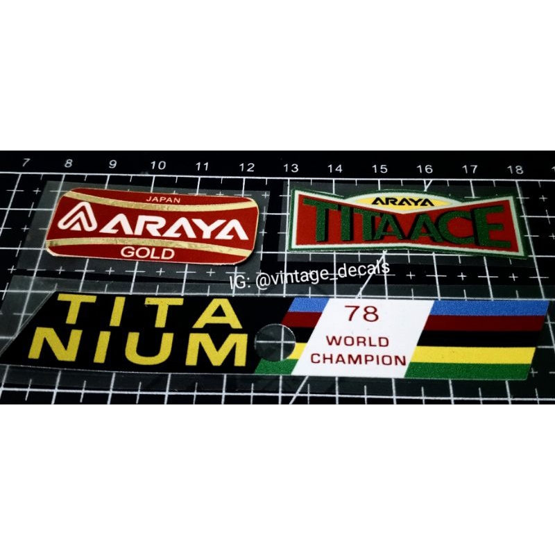 sticker decals replacement Rims ARAYA GOLD nitaace nitanium AR-713