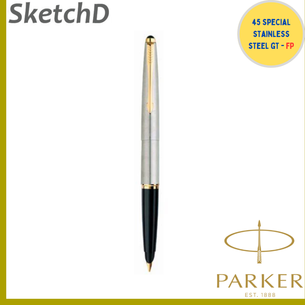 

Parker 45 Special Stainless Steel Gold Trim GT FP - Fountain Pen