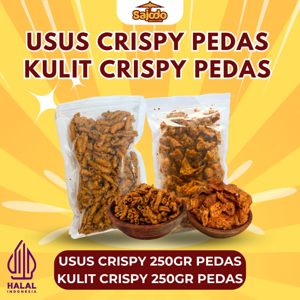 

Sajodo Snack [COMBO PACK] Kulit Ayam Crispy + Usus Ayam Crispy 250 Gram - Makanan Ringan