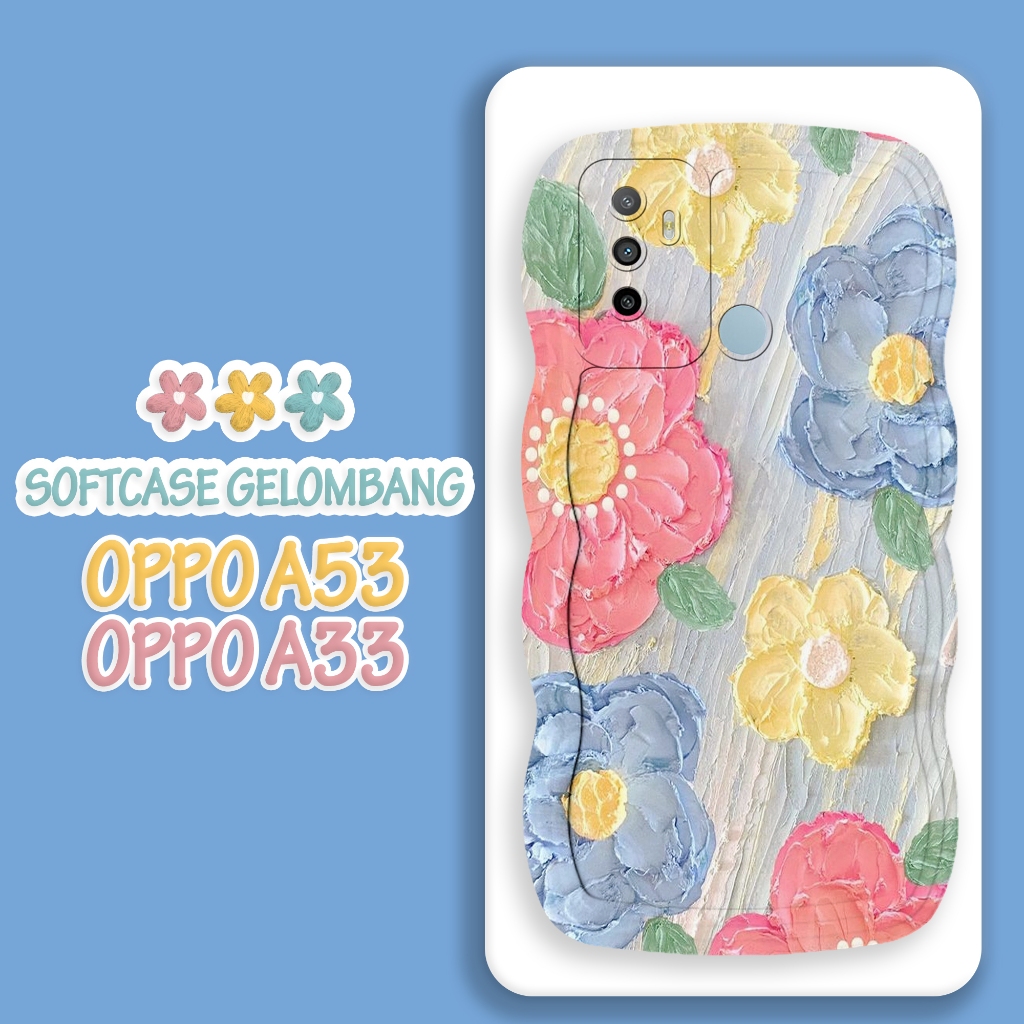 Softacase Gelombang Untuk OPPO A53 / A33 2020 Motif Kartun Softcase Protac camera Silikon Hardcase