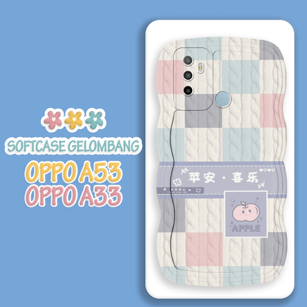Softacase Gelombang Untuk OPPO A53 / A33 2020 Motif Kartun Softcase Protac camera Silikon Hardcase