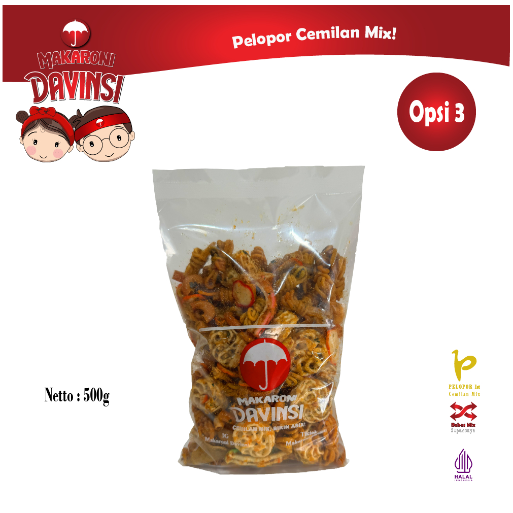 

Davinsi Cemilan Mix Kemasan 500g Opsi 1
