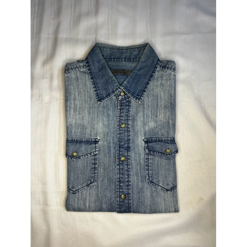 kemeja giordano denim
