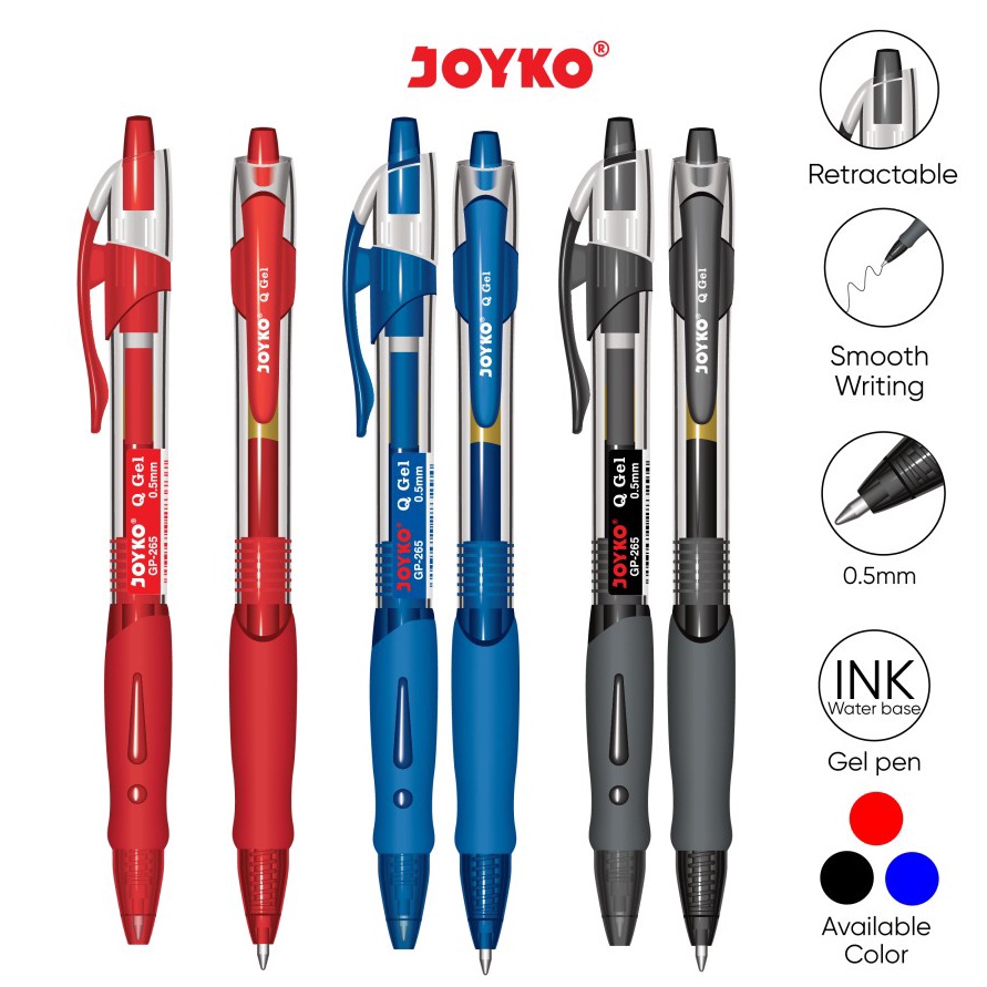 

KODE I44H 1 Pack isi 12 Pcs Bolpen Joyko GP265 Q 5 Gel Pen Gel Pen Joyko GP265 Q 5 mm Joyko GP 265