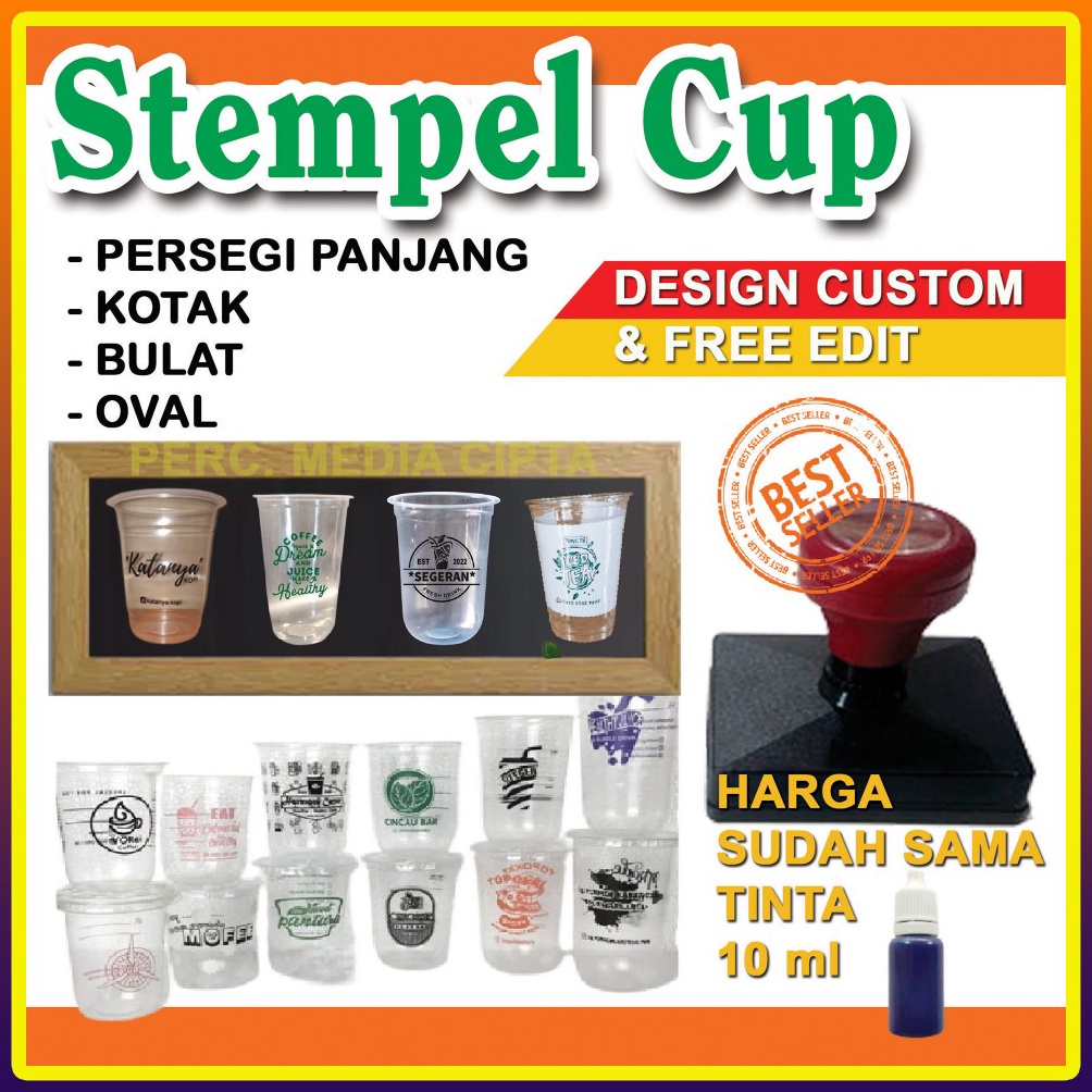 

KODE N13E Stempel Gelas Cup Plastik Sterofom Kayu
