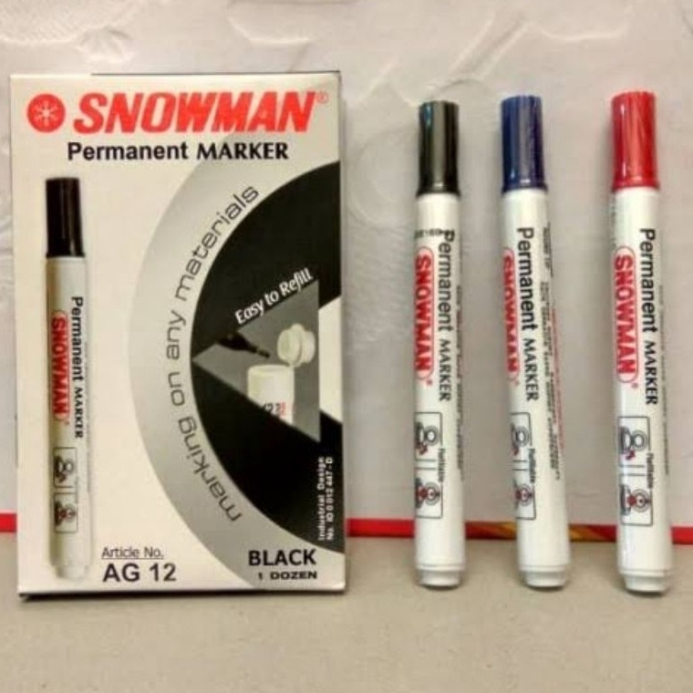 

KODE P38K 1 LUSIN SPIDOL AG12 SNOWMAN PERMANEN MARKER SPIDOL SNOWMAN