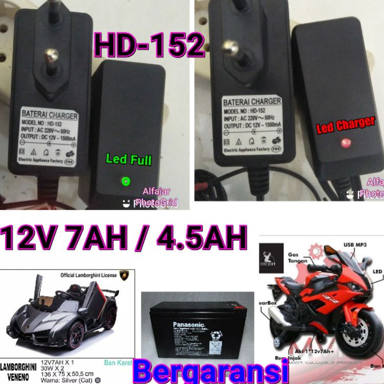 KODE R47H Grosir Charger HD152 Mobil Motor Mainan Accu 12V 45 Adaptor Akki 12 Volt 7AH Casan aki 12V