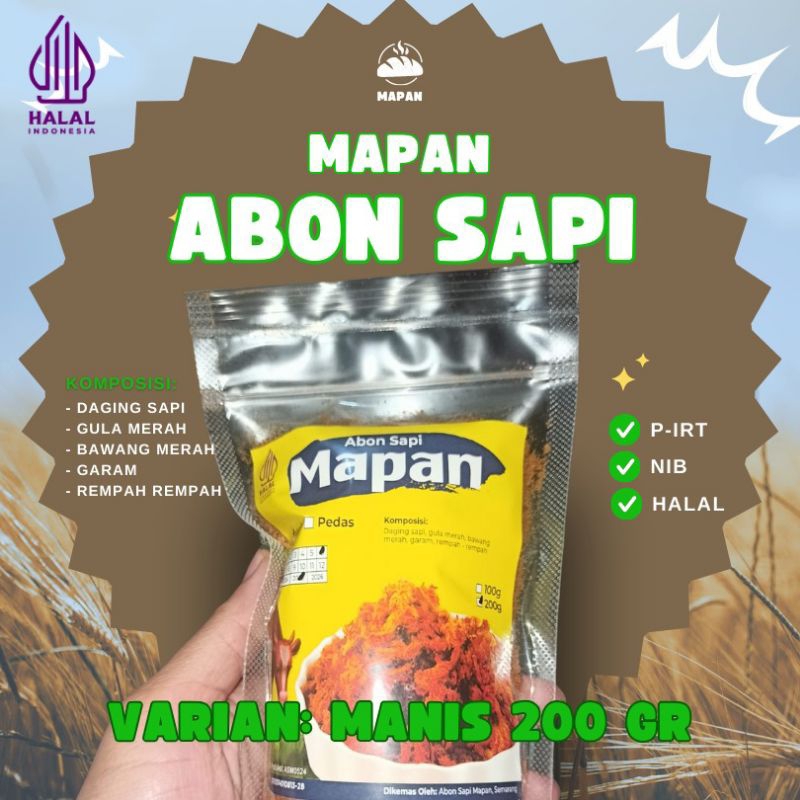 

ABON SAPI PREMIUM MAPAN - MANIS - BEEF FLOSS 200 GR