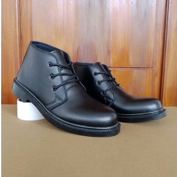 sepatu pdh pria dinas resmi tni polri kerja kasual hitam dop