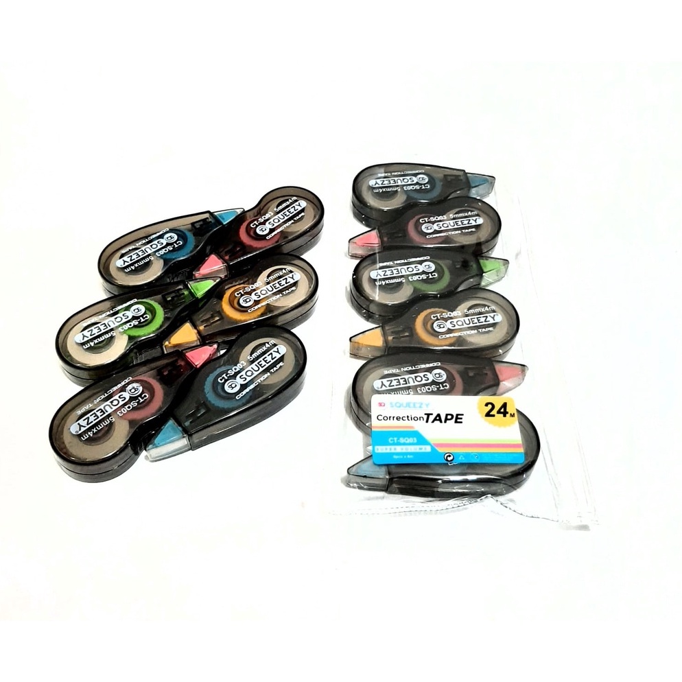 

KODE X26L Harga Grosir 1Dus12Packs72pcs Correction Tape Pita SQUEEZY CTSQ3