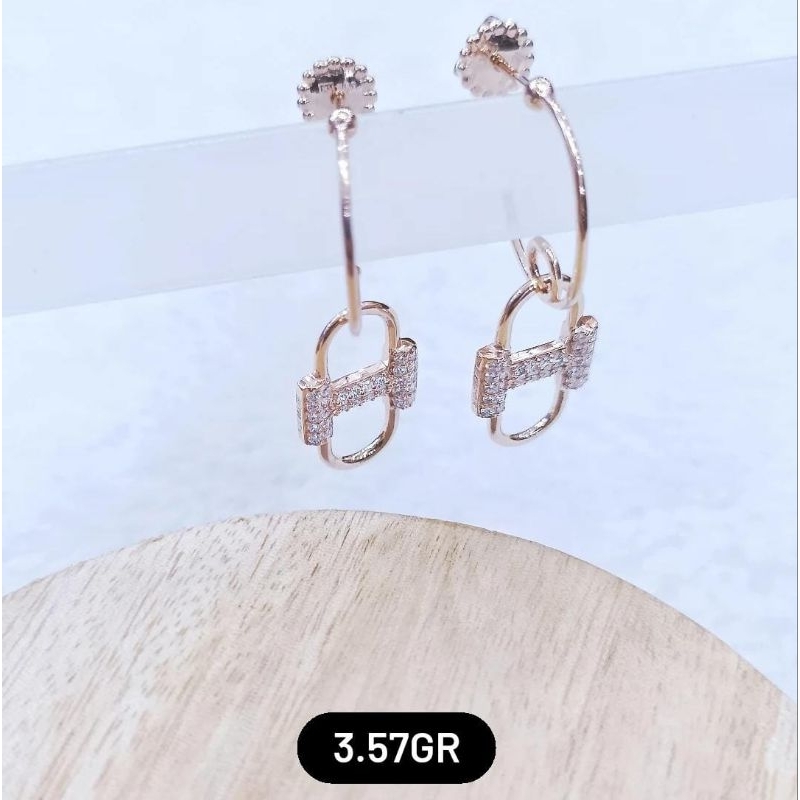 Anting Tusuk HM Gantung Rosegold 750