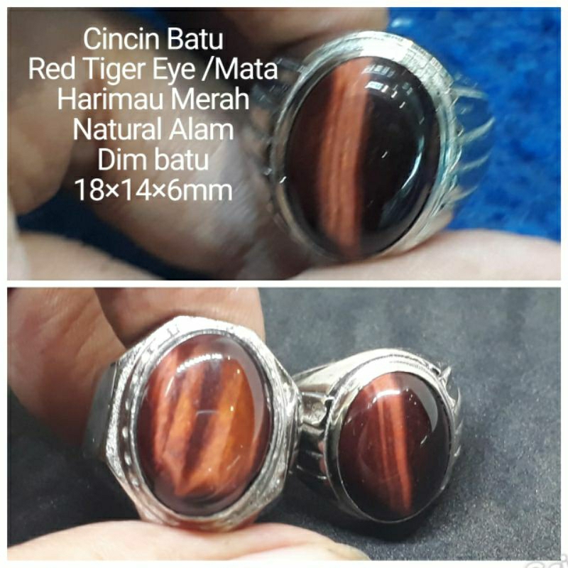 CINCIN BATU RED TIGER EYE /MATA MERAH HARIMAU NATURAL ALAM
