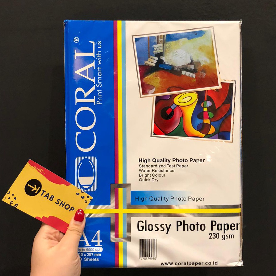 

TAB SHOP CORAL GLOSSY PHOTO PAPER 23 GSM A4 2 SHEETS KES FOTO GLOSY 23 GSM A4 2 SHEETS