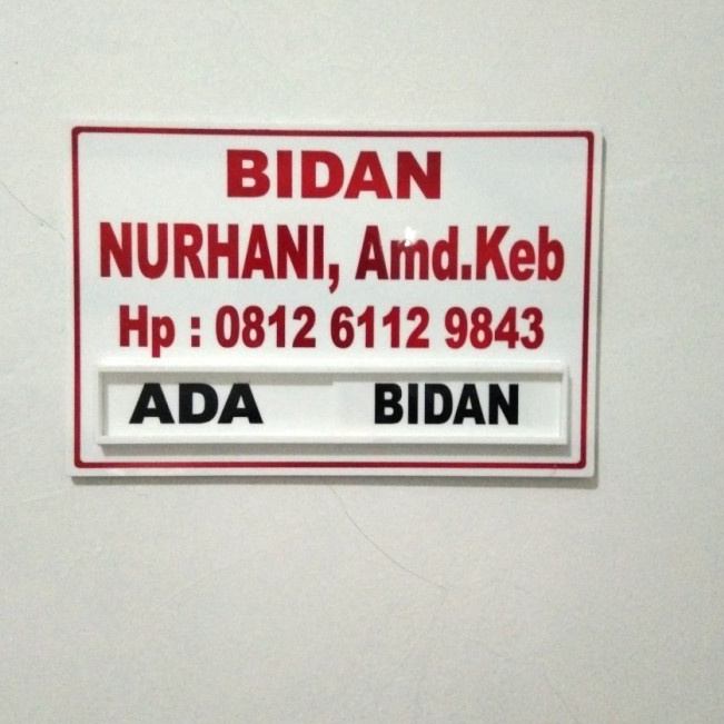 

Sign Board Acrylic Sign LAbel Papan Nama Bidan Dokter Acryli Sign Elegan