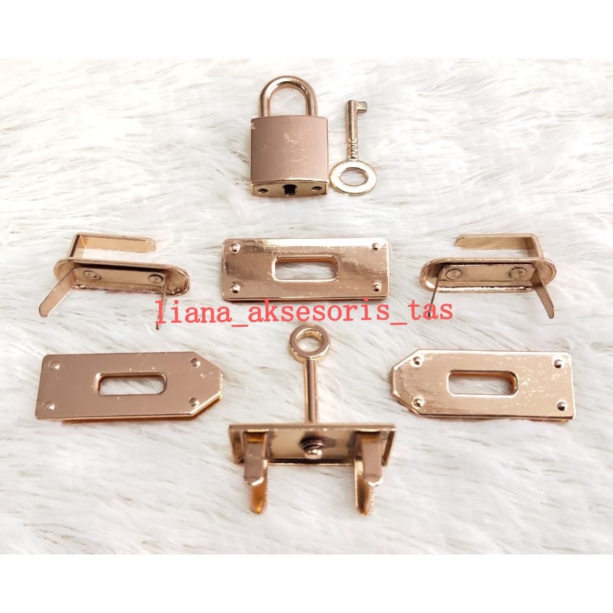 Praktis AKSESORIS TAS IMPORT KUNCI 1 SET LENGKAP WARNA LIGHT GOLD