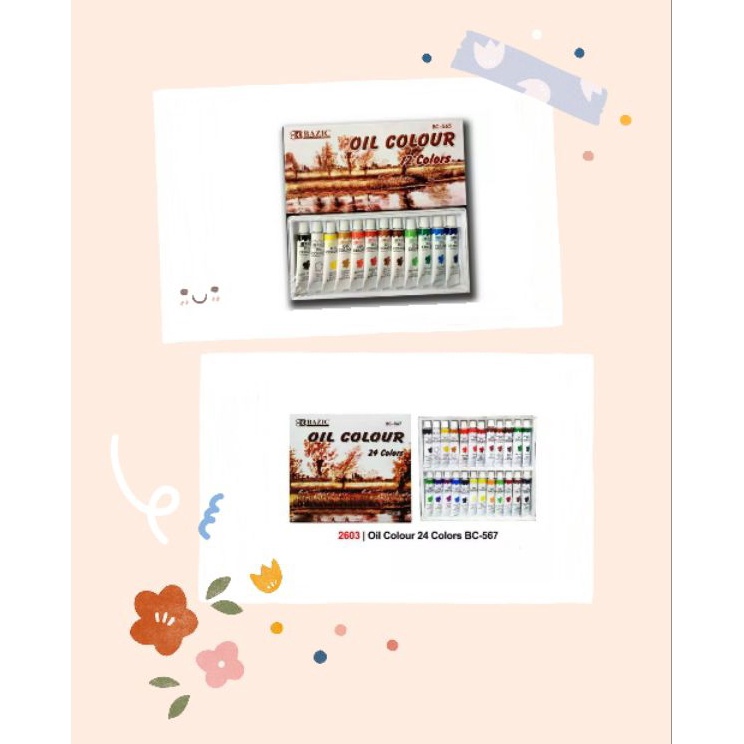 

SET 12 24 WARNA CAT MINYAK BAZIC OIL COLOR