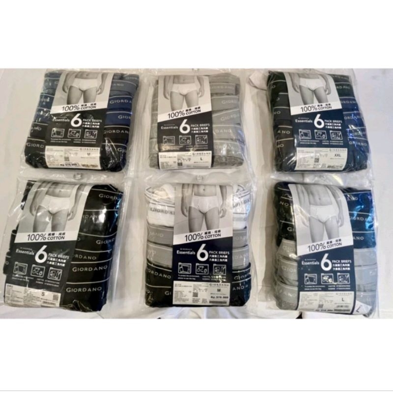 GIORDANO CELANA DALAM PRIA 6 PCS (ORIGINAL PRODUK)  100%