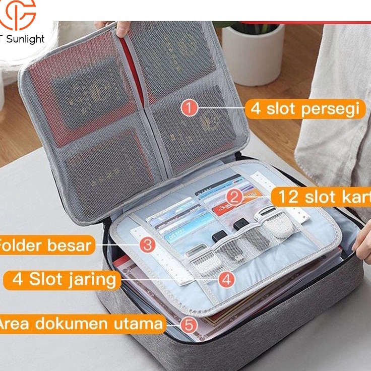 

Hot Sale CT TAS Dokumen 5 Layes Tempat dokumen penting Tas Multifungsi Kotak Dokumen Pobel