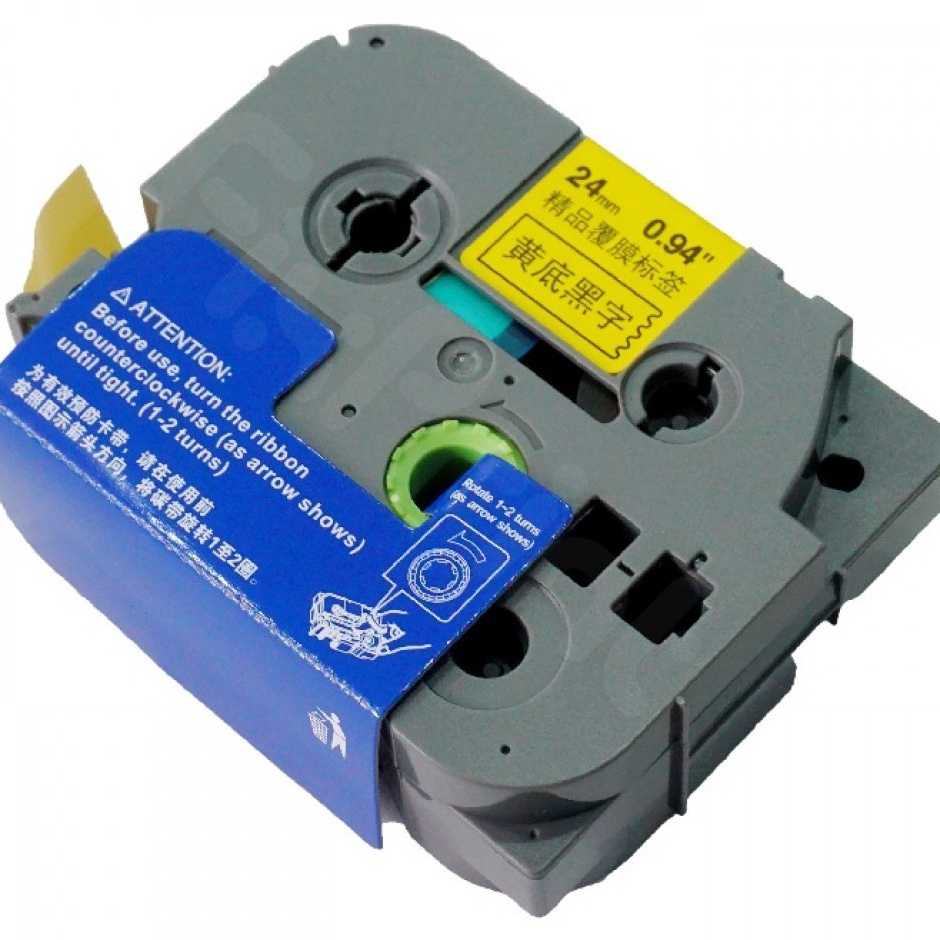 

Label Tape Casette TZE 9mm 12mm 18mm 24mm 36mm BK on WhiteYellow Brother Compatible