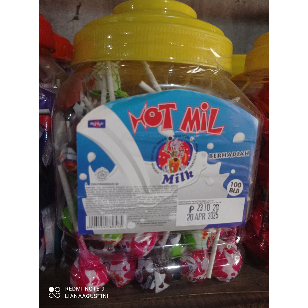 

Permen susu Hot Mil Aneka Rasa Toples isi 100 pcs