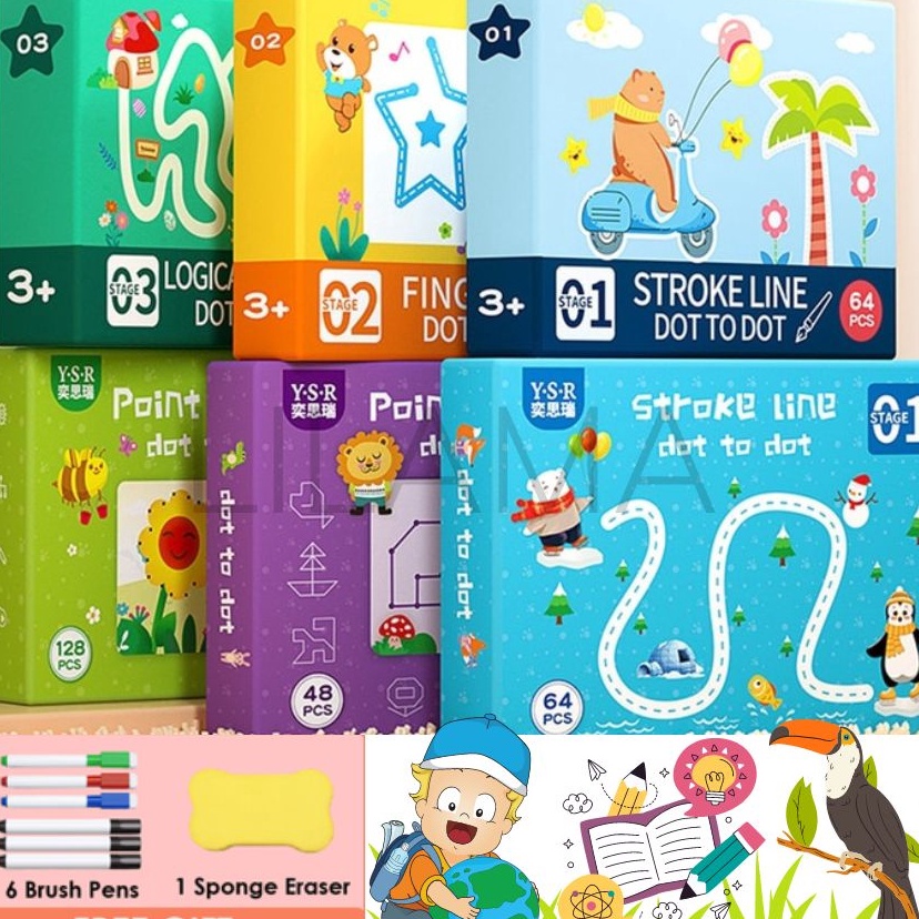 

VTOP Smart Writing Book Smart Kids Book Buku Gambar Pintar 64 Halaman Magic Practice Book Buku Mewarnai Yang Bisa Dihapus Untuk Anakanak