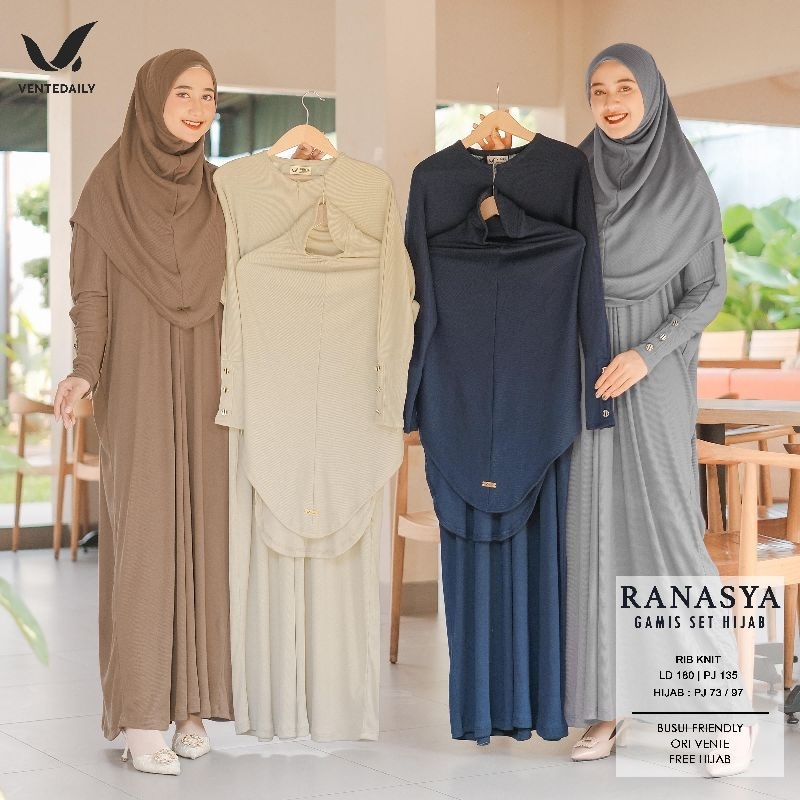 RANASYA SET HIJAB BY VENTE MAT RIB KNIT BUSUI SIZE JUMBO