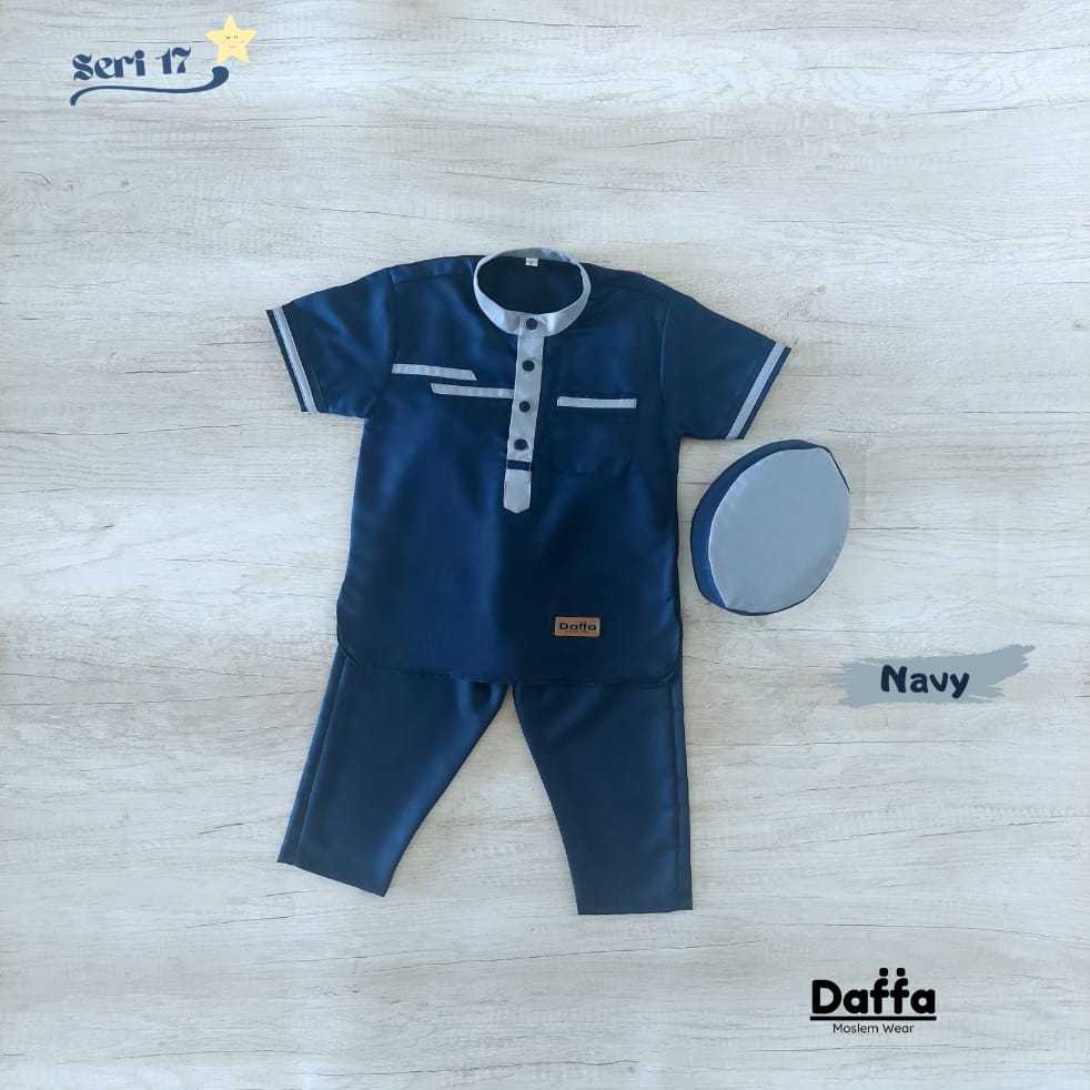 DAFFA - KOKO DAFFA 17 - SETELAN ANAK BAJU CELANA KOKO + PECI ANAK DAN BAYI KATUN TOYOBO