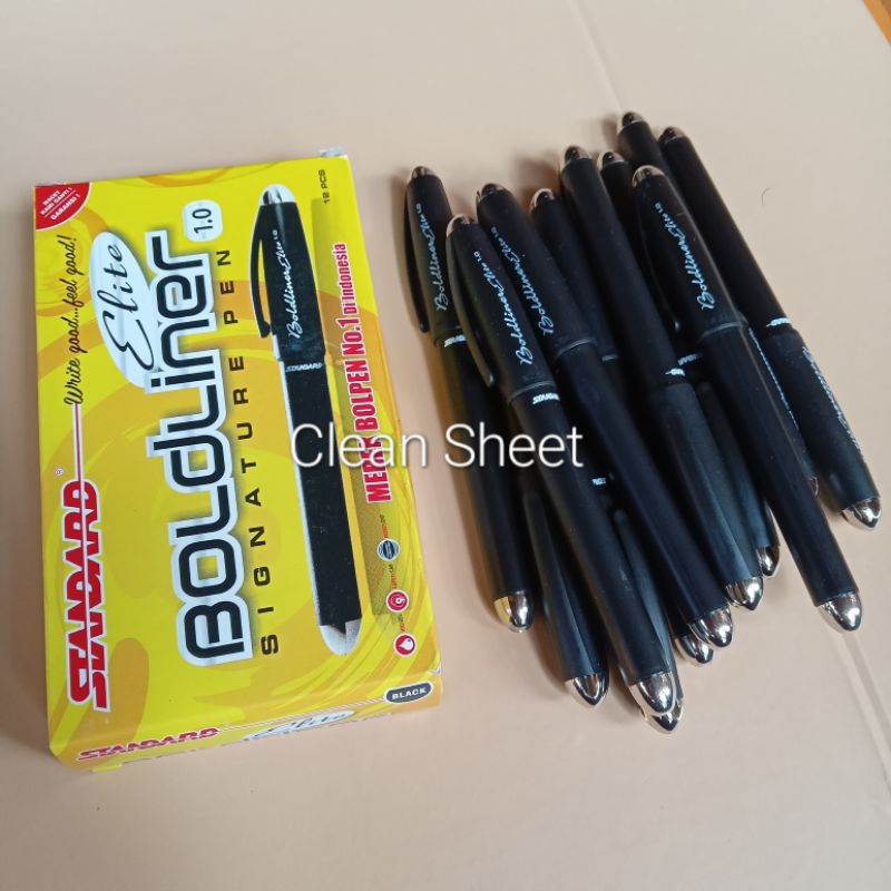 

Pulpen gel boldliner elite 1.0mm hitam(Harga/1 kotak,isi 12 pcs)