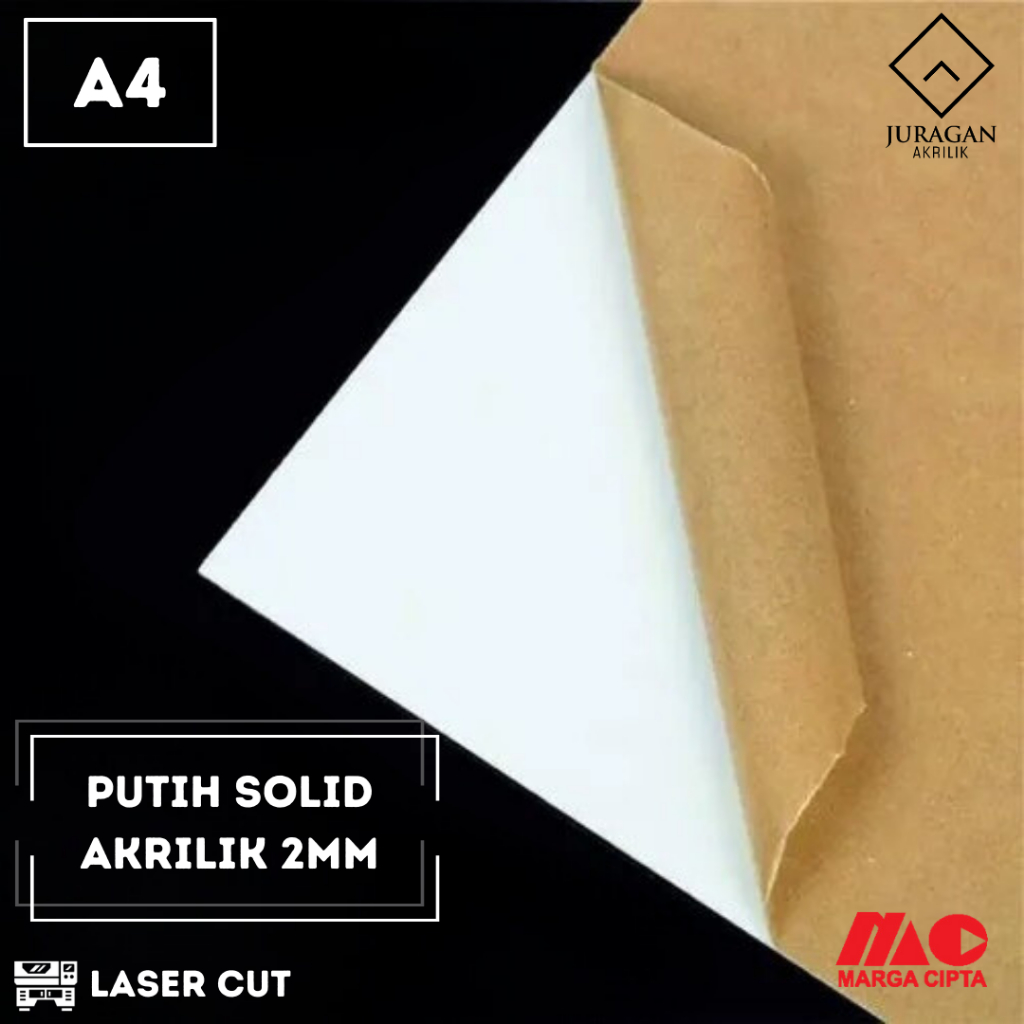 

Akrilik Marga Cipta Putih Solid A4 2mm