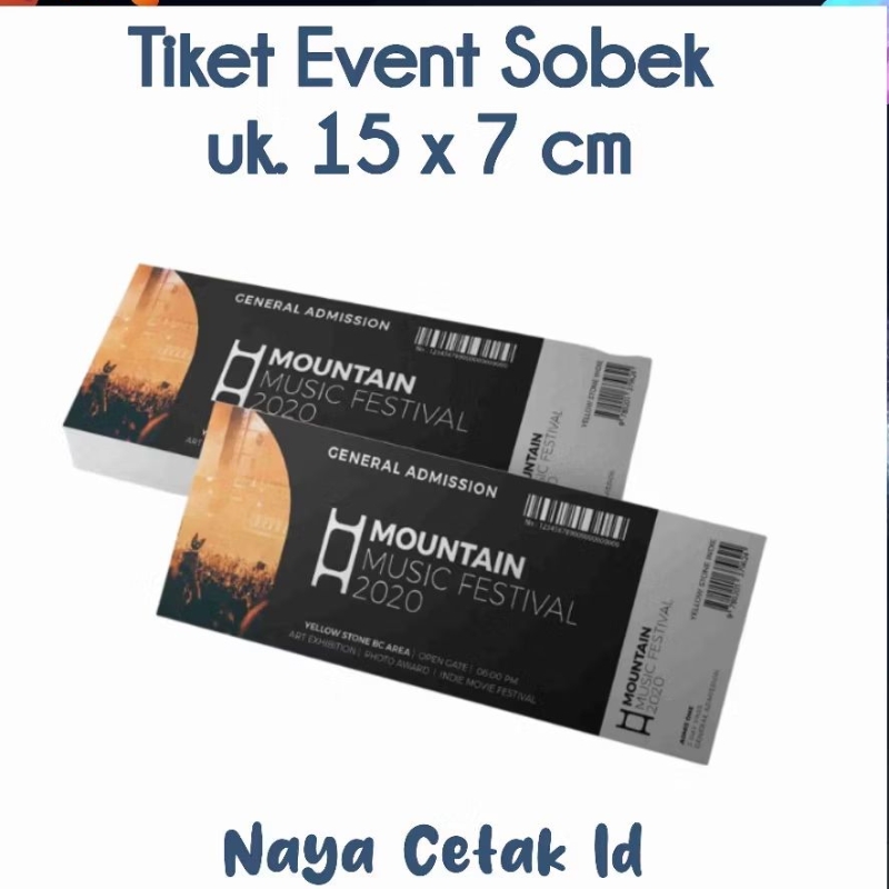 

Tiket event sobek perporasi event acara custome uk. 15 x 7 cm