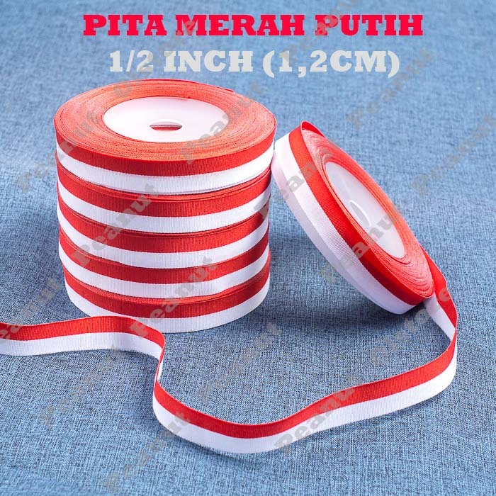 

Pita Kain Merah Putih 1,2 cm per Roll / pita bendera