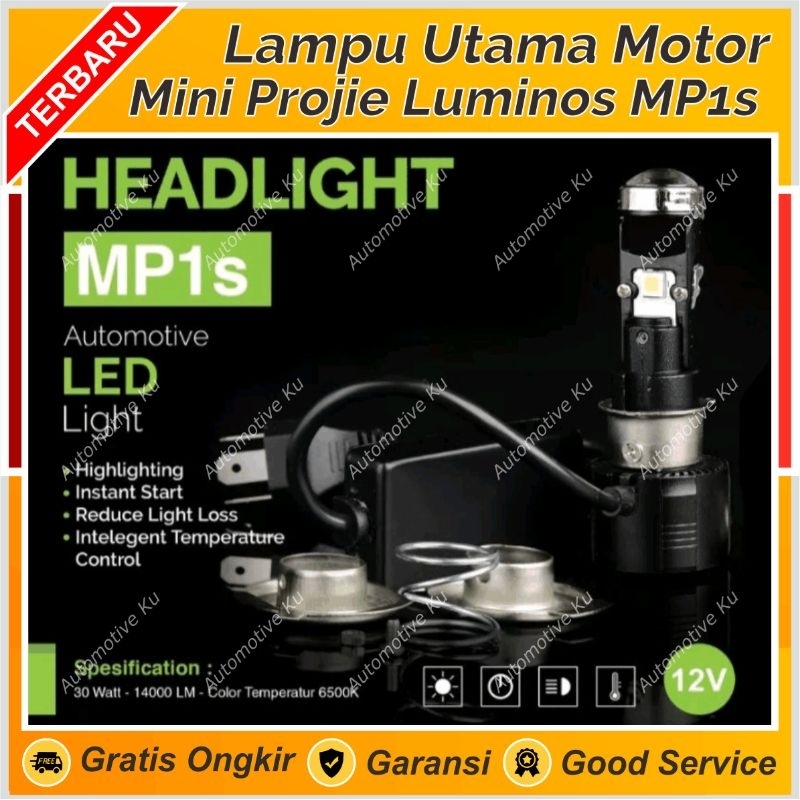 LED LUMINOS MP1S MINI PROJIE H6 MOTOR ALA BILED SINAR CUTOFF MP1