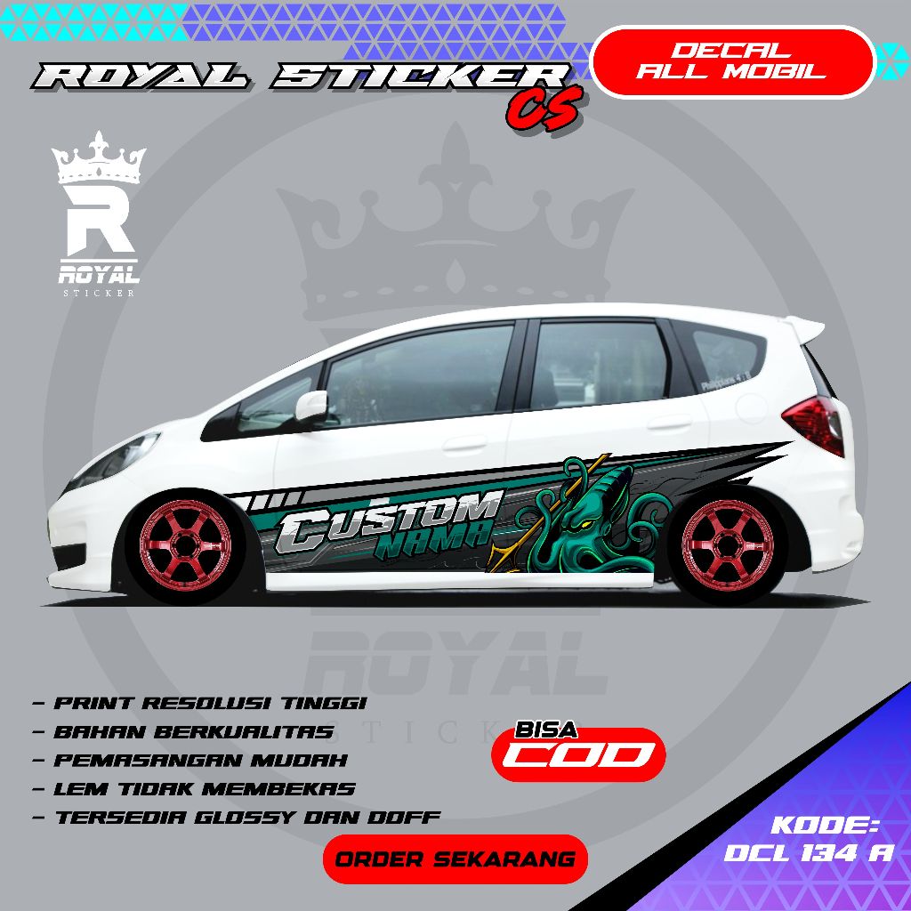STIKER DECAL MOBIL YARIS SIGRA JAZZ AGYA DESAIN THAILOOK / STIKER DECAL MOBIL FREE CUSTOM NAMA - DCL