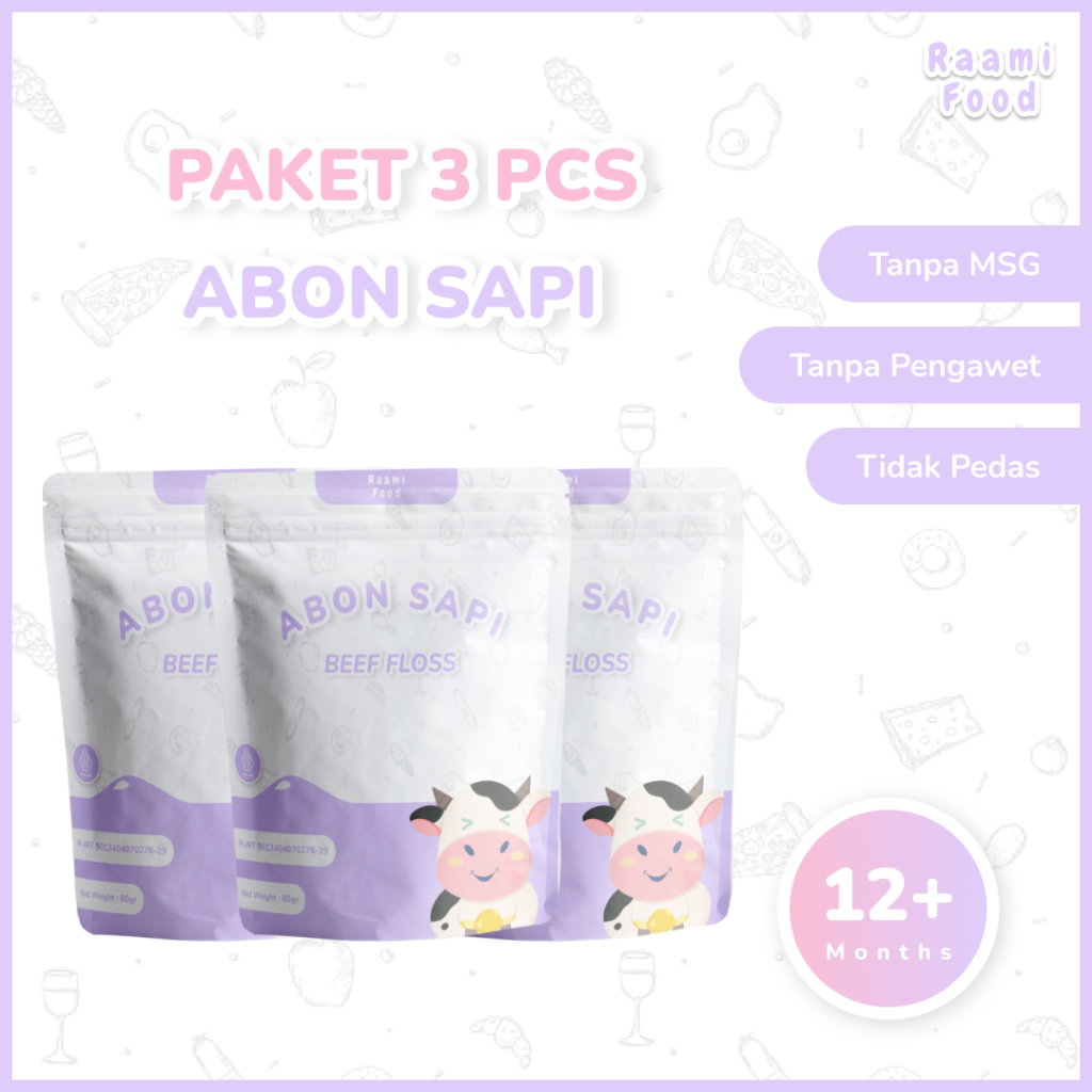 

Raami Food Abon Sapi Anak Premium Penambah Nafsu Makan Tanpa MSG Tanpa Pengawet isi 3 pcs