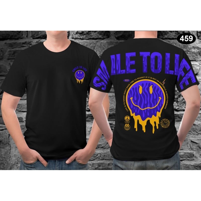 bayar di tempat kaos distro pria dan wanita motif smile to life baju kaos distro animasi terlaris da