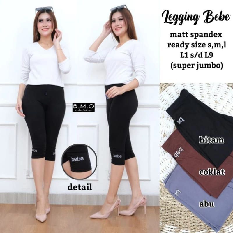 celana leging bebe 7/8 matt spandex super jumbo size sampai L9