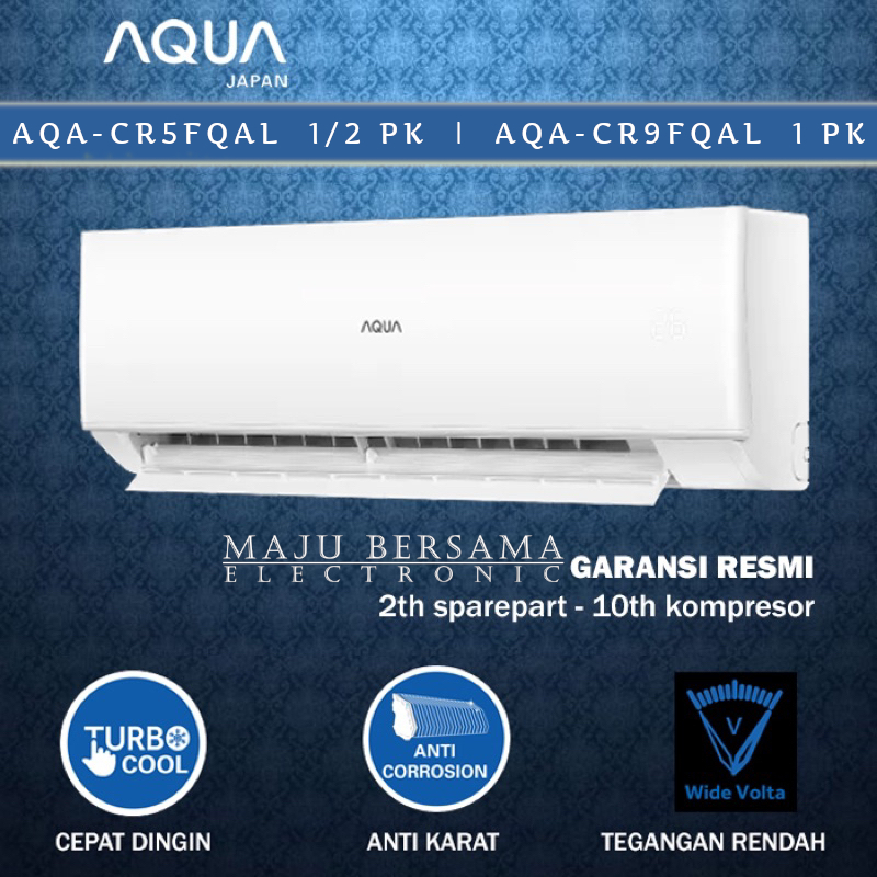 AC AQUA  AQA-CR5FQAL 1/2 PK / AQA-CR9FQAL 1 PK  360 WATT - UNIT ONLY TIDAK TERMASUK PASANG