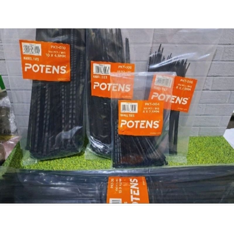 

KABEL TIES MERK POTENS UKURAN 4x2,5MM,6x2,5MM, 8x3,6MM