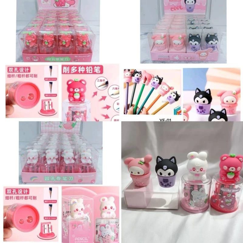 

[ Satuan ] Serutan Pensil Sanrio Costum Rautan Pensil Lucu Unik Boneka Sanrio