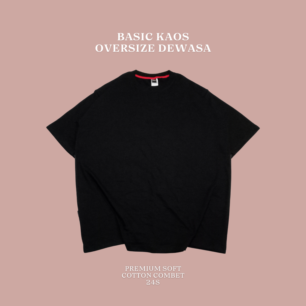 Kaos Polos Pria Oversize Tshirt Lengan Pendek Unisex Wanita Cotton Combed 24s Katun Premium Tebal Di