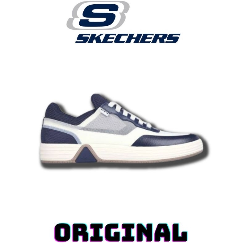 Sepatu Skechers Mark Nason Alpha White Navy Men's ( 222186/WNV ) Original