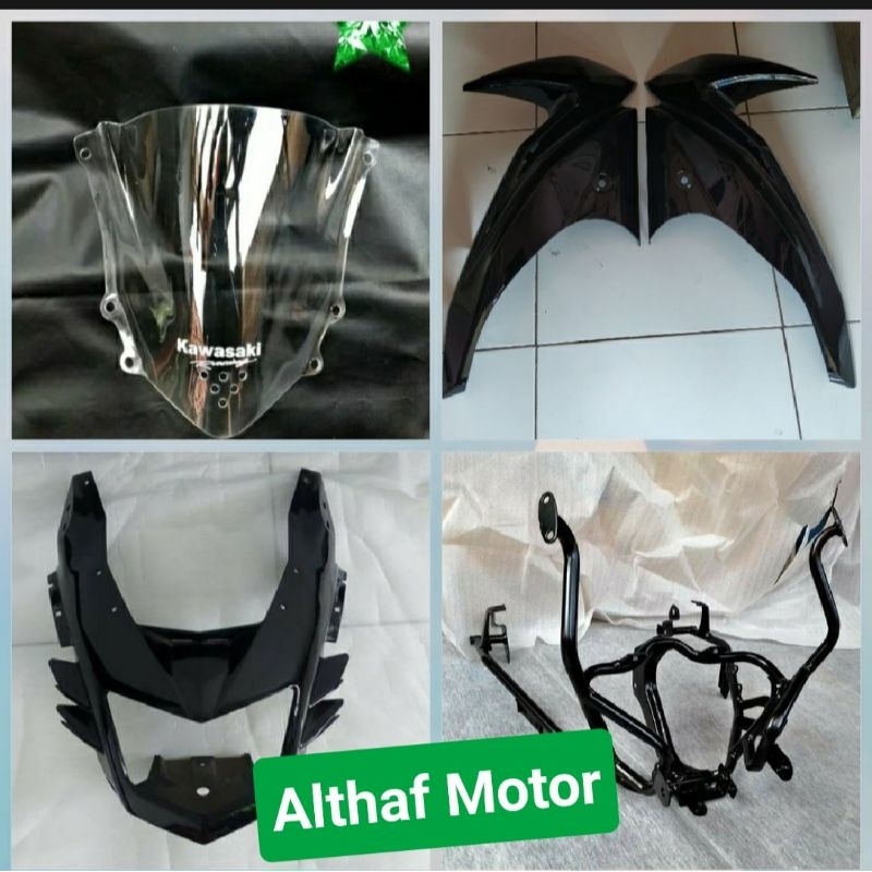 Fairing batok breket visor plus projie set Ninja 150 RR NEW Original Kawasaki