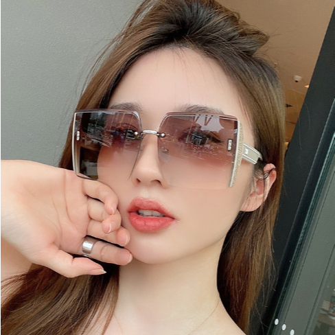 ❤LOLA❤ KACAMATA KOTAK DIOR MEWAH | Kacamata Hitam Pantai Bingkai Persegi Untuk Wanita