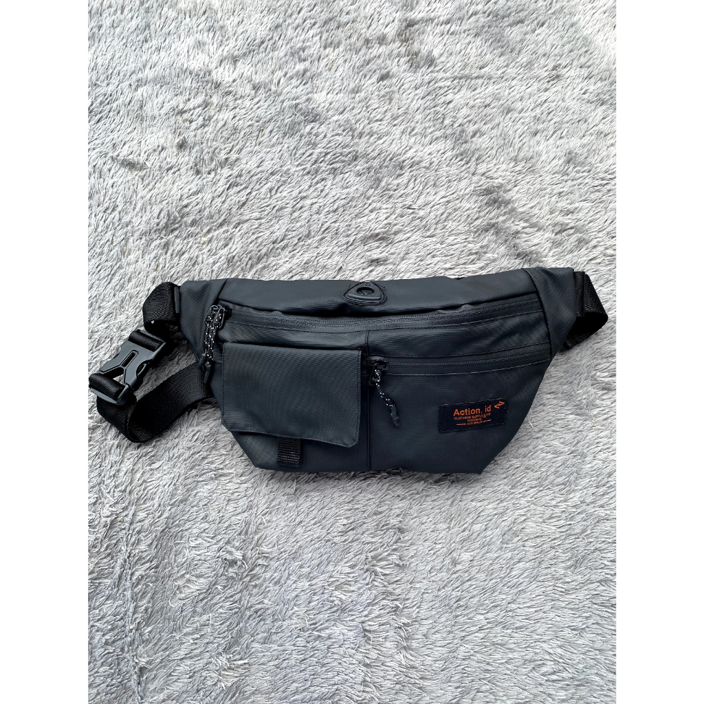 ACTION.Id98 - Action Waistbag | Tas Selempang Ikozzi Waterproof Black Pria