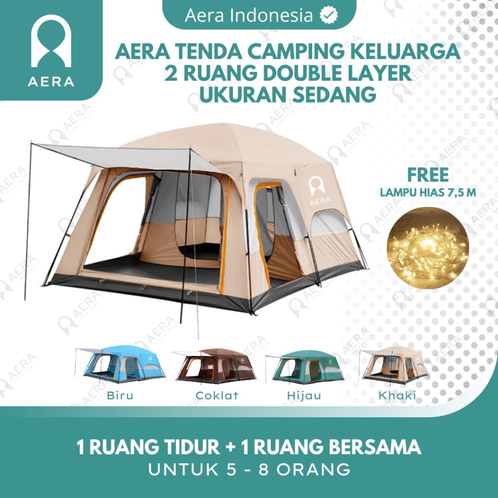 TENDA CAMPING KELUARGA 2 RUANG | TENDA CAMPING TENTASTIC OUTDOOR | TENDA KEMPING OUTDOOR 5-8 ORANG |