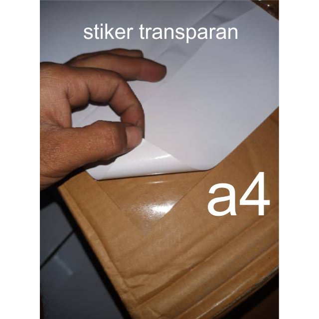 

STICKER TRANSPARANT A4 NO WATERPROOF 1 lembar (support dye ink Printer inkjet)