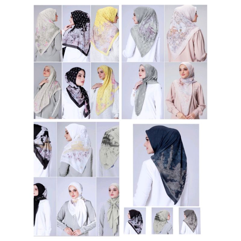 Mandjha Special Free Box Ivan Gunawan Fashion Scarf Original Motif Hijab Egypt Midnight Blue, Produk