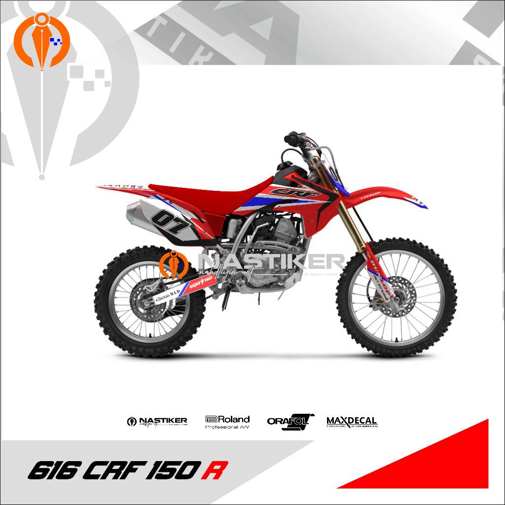 Decal CRF 150 R MERAH desain minimalis - stiker decal crf LAMA ful body trend simple bisa custom