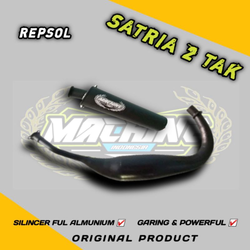 KNALPOT SATRIA 2 TAK HIU LUMBA REPSOL BLACK SERIES ORIGINAL MACHINE BUKAN AHM NXL EL9