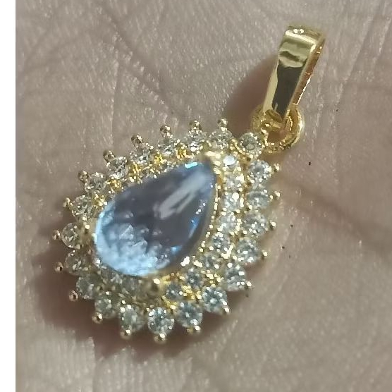 liontin batu permata blue topaz